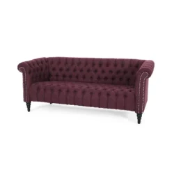 Barneyville Traditional Chesterfield Sofa Wine - Christopher Knight Home -Christopher Knight Home GUEST 87c97efb 8920 4bc4 9412 de64ee3e68bc
