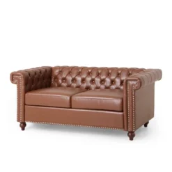 Brinkhaven Contemporary Button Tufted Loveseat With Nailhead Trim - Christopher Knight Home -Christopher Knight Home GUEST 8860d015 1abd 48b4 91bd c93a08e1c68d
