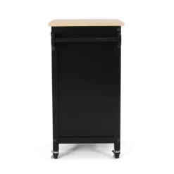 Maynard Contemporary Glass Paneled Kitchen Cart Natural/Black - Christopher Knight Home -Christopher Knight Home GUEST 88914b4a 6094 4d67 a982 80d5de989c97
