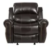 Charlie Bonded Leather Glider Recliner Club Chair - Christopher Knight Home: Studded, Wide Seat