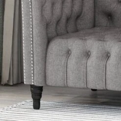 Barneyville Traditional Chesterfield Sofa Gray - Christopher Knight Home -Christopher Knight Home GUEST 8e2762e6 16ac 415f b190 f40c3df1f2b4