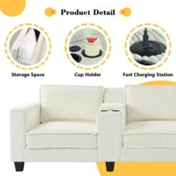 Christopher Knight Home Dave Reversible Corduroy L-Shaped Sofa With Cup Holders And Storage -Christopher Knight Home GUEST 8fa10ba4 4b37 4824 b451 3d9e1ea97545