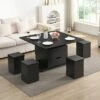 Christopher Knight Home Olia Modern Multi-Functional Lift-Top Coffee Table With Hidden Storage, 4 Stools And Lockable Wheels -Christopher Knight Home GUEST 9673c2e7 59c4 41d3 84f2 71f23ecf1fcd