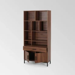 67.25" Gallatin Contemporary Cube Unit Bookcase Walnut - Christopher Knight Home -Christopher Knight Home GUEST 97f2ee7f d8e4 4d90 b758 85e85d63add7