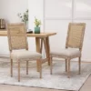 Set Of 2 Regina French Country Wood And Cane Upholstered Dining Chairs - Christopher Knight Home
