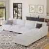 Christopher Knight Home 141.5'' Fabric U-Shaped Sectional Sofa With Ottoman And Pockets -Christopher Knight Home GUEST 9bc6ba42 b6bd 49a1 a1c9 6a6f4ce2447f
