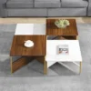 Christopher Knight Home Anira Mid-Century Modern 4 Piece Nesting Coffee Table Set, White/Walnut -Christopher Knight Home GUEST 9d5a059d 2aed 4da2 8960 90125aa6cd13