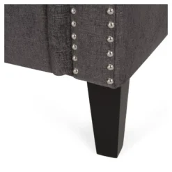 Burkehaven Contemporary Fabric 3 Seater Nailhead Trim Sofa Gray/Dark Brown - Christopher Knight Home -Christopher Knight Home GUEST a54b09d4 da5e 4195 9226 a2c95cdcbdcc