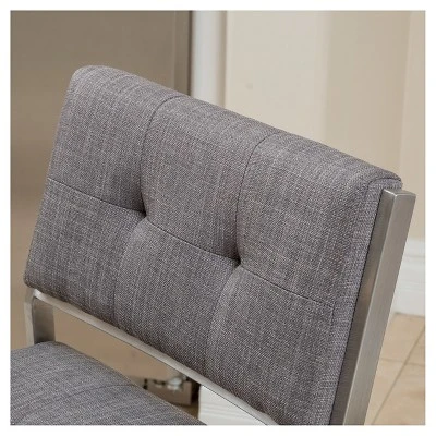 Set Of 2 Qyto 30" Fabric Barstool Light Gray - Christopher Knight Home 4 Set Of 2 Qyto 30" Fabric Barstool Light Gray - Christopher Knight Home - Image 2