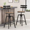Set Of 2 Jutte Modern Industrial Firwood Adjustable Height Swivel Barstools Antique/Black Brushed Silver - Christopher Knight Home -Christopher Knight Home GUEST a92c3f19 5363 4116 a0ae da31d08e66fd