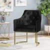 McDonough Modern Tufted Glam Accent Chair Black - Christopher Knight Home -Christopher Knight Home GUEST b16dbe3e 2800 4b71 b1ae 4478b61ebbf6