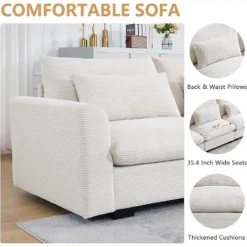 Christopher Knight Home Marsh Corduroy Loveseat With Movable And Storage Ottomans -Christopher Knight Home GUEST b2676a8d aa69 4704 9df6 69c77716c058 1