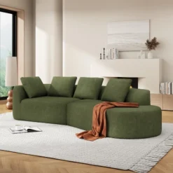 Christopher Knight Home 116" Modern Curved Sectional Sofa With High-Density Sponge And 4 Pillows -Christopher Knight Home GUEST b4e96ce0 633b 4db9 b7ec 7b9cee4ada06
