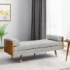 Keairns Mid Century Modern Tufted Double End Chaise Lounge With Bolster Pillows - Christopher Knight Home -Christopher Knight Home GUEST b77184cb 81cd 4b59 88d1 5d91ea394c34
