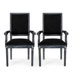 Set Of 2 Maria French Country Wood Upholstered Dining Chairs - Christopher Knight Home -Christopher Knight Home GUEST b846655e 5e6c 4691 b422 7cf95456cb40