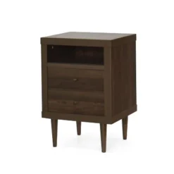 Industrial Wooden 2-Drawer Closet Chest Storage Cabinet Bedroom Living Room-Christopher Knight Home -Christopher Knight Home GUEST bc20bb50 2efd 4643 aa7e b826c1aade02