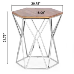 Cowger Rustic Glam Handcrafted Mango Wood Side Table Walnut/Polished Nickel - Christopher Knight Home -Christopher Knight Home GUEST c06fbc64 63ec 4ec6 8668 a410b200208f