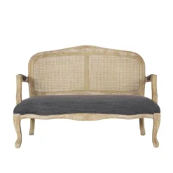 Saley French Country Wood And Cane Loveseat - Christopher Knight Home -Christopher Knight Home GUEST c075055a db6b 4bd0 8700 e66ae7acfa63