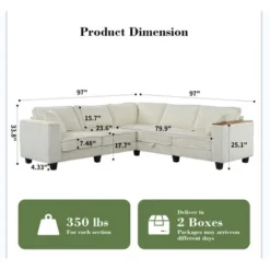 Christopher Knight Home Walter Modern 97''Corduroy L Shaped Sectional Sofa With Armrest Storage -Christopher Knight Home GUEST c11e082b 3777 433c 8d30 b1f794112674