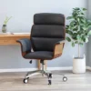 Cannonade Mid-Century Modern Swivel Office Chair Black/Walnut - Christopher Knight Home -Christopher Knight Home GUEST c29d8f3a 2d59 46e7 abb7 8c71dac06c8f
