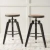 Set Of 2 Isla Swivel Barstool Antique Wood - Christopher Knight Home