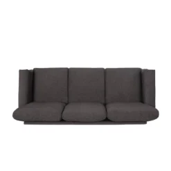 Burkehaven Contemporary Fabric 3 Seater Nailhead Trim Sofa Gray/Dark Brown - Christopher Knight Home -Christopher Knight Home GUEST c4a7be71 7d50 4c9e bd0c 0d9d3b3f8036