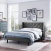 Queen Roz Upholstered Traditional Bed Charcoal Gray - Christopher Knight Home -Christopher Knight Home GUEST c889d8d0 519b 4db0 9711 0d9ac946f59a