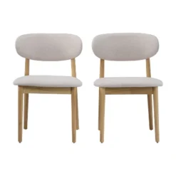 Christopher Knight Home Bulwarth Mid-Century Modern Rubberwood Upholstered Dining Chair With Curved Back (Set Of 2) -Christopher Knight Home GUEST ca51fea2 f5d3 477a ae5a 16621b29fc45