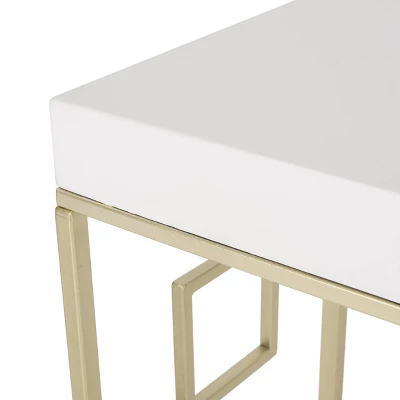 Depue Modern Glam Geometric Console Table Gold/White - Christopher Knight Home 10 Depue Modern Glam Geometric Console Table Gold/White - Christopher Knight Home - Image 8