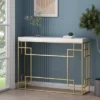 Depue Modern Glam Geometric Console Table Gold/White - Christopher Knight Home -Christopher Knight Home GUEST ccb9253d e2e1 4981 931c 6408f0c7e810