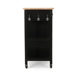 Byway Contemporary Kitchen Cart With Wheels Black/Natural - Christopher Knight Home 22 Byway Contemporary Kitchen Cart With Wheels Black/Natural - Christopher Knight Home -Christopher Knight Home GUEST d13a6e93 19f1 44f3 a865 f42ea78bc68d