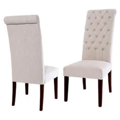Set Of 2 Leorah Tall Back Tufted Dining Chair - Christopher Knight Home -Christopher Knight Home GUEST d3b969f9 0f5a 4e86 9f17 5d7986fef118