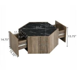 Christopher Knight Home Nirae Rustic Hexagonal Coffee Table With Drawers -Christopher Knight Home GUEST d62e676e 129d 4be6 b8a1 1b41c9b36b23