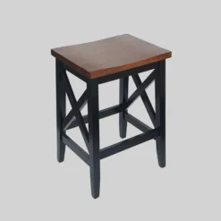 Set Of 2 Heffley Contemporary Farmhouse Wooden Counter Height Barstools Walnut/Black - Christopher Knight Home -Christopher Knight Home GUEST d62fb1fa aa95 4ac7 845a 09a572fdedd5