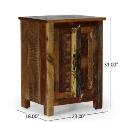 Greenler Boho Handcrafted 2 Door Wood Sideboard Natural/Multi Colored - Christopher Knight Home -Christopher Knight Home GUEST d660356b 26c1 494a 9bbd b6799488ee44