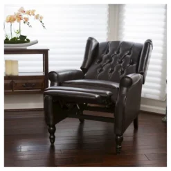 Walter Brown Bonded Leather Recliner Club Chair - Christopher Knight Home 7 Walter Brown Bonded Leather Recliner Club Chair - Christopher Knight Home -Christopher Knight Home GUEST d8436d97 df24 4b68 a3db 6b3b3c73a881