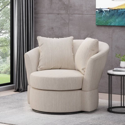 Smyrna Contemporary Upholstered Swivel Club Chair - Christopher Knight Home 3 Smyrna Contemporary Upholstered Swivel Club Chair - Christopher Knight Home