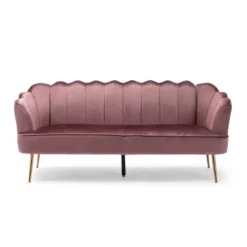 Reitz Modern Glam Velvet Channel Stitch 3 Seater Shell Sofa - Christopher Knight Home -Christopher Knight Home GUEST e2056012 7cad 406e baaf 3b721cdbdbad