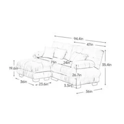 Christopher Knight Home Nelson Chenille 94" Sectional Sofa With Upholstered Wide Arm Sofa And Convertible Ottoman -Christopher Knight Home GUEST e4f299e0 774a 4878 bbab f24361cb6089