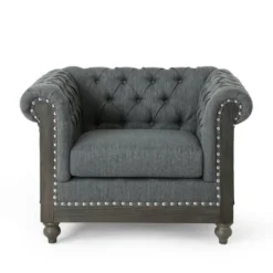Castalia Chesterfield Tufted Fabric Club Chair With Nailhead Trim - Christopher Knight Home -Christopher Knight Home GUEST e613e182 9327 4a78 b82b 21b018b07f33
