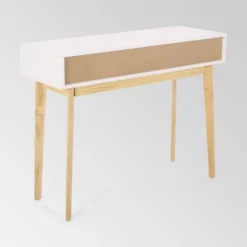 Pickford Mid-Century Modern 2 Drawer Console Table Matte White - Christopher Knight Home -Christopher Knight Home GUEST e7aee704 cdfa 44cb 9e35 9549f54e049f