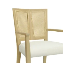 Christopher Knight Home Hana Rubberwood Upholstered Dining Arm Chairs With Cane Webbing(Set Of 2) -Christopher Knight Home GUEST e97527bb eaaf 4e77 aa57 e2b8f920ec3f