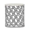 Lenhart Modern Glam Handcrafted Marble Top Aluminum Side Table Nickel/White - Christopher Knight Home -Christopher Knight Home GUEST e9e8a4dc 2ae2 4b82 8edd c5b431e6cd83