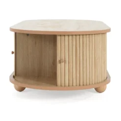 Christopher Knight Home Arizona Oval Wood Coffee Table With Half-Cover Accordion Door And Storage -Christopher Knight Home GUEST efd43c2e ba25 42f2 be52 50e0693612c0