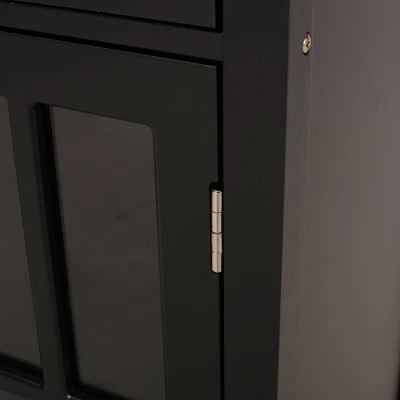 Byway Contemporary Kitchen Cart With Wheels Black/Natural - Christopher Knight Home 8 Byway Contemporary Kitchen Cart With Wheels Black/Natural - Christopher Knight Home - Image 6