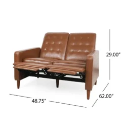 Christopher Knight Home Denison Faux Leather Tufted Loveseat Pushback Recliner Cognac Brown/Dark Espresso -Christopher Knight Home GUEST f0d4bcdf 2a6c 4b56 9b32 c99fcd64a75b