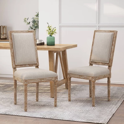 2pk Regina French Country Wood Upholstered Dining Chairs - Christopher Knight Home 3 2pk Regina French Country Wood Upholstered Dining Chairs - Christopher Knight Home