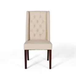 Set Of 2 Blount Wooden Dining Chairs With Fabric Cushions Beige/Natural Finish - Christopher Knight Home -Christopher Knight Home GUEST f33a01c3 8965 425f 9eb4 b417d11d1f93