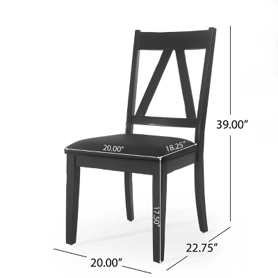 2pk Fairgreens Farmhouse Upholstered Wood Dining Chairs Black - Christopher Knight Home 12 2pk Fairgreens Farmhouse Upholstered Wood Dining Chairs Black - Christopher Knight Home - Image 10