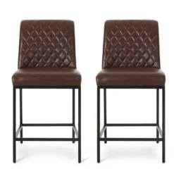2pc Osgood Contemporary Diamond Stitch Counter Height Barstools - Christopher Knight Home -Christopher Knight Home GUEST f781de3d 295f 473e 9d52 d630b579f5b0